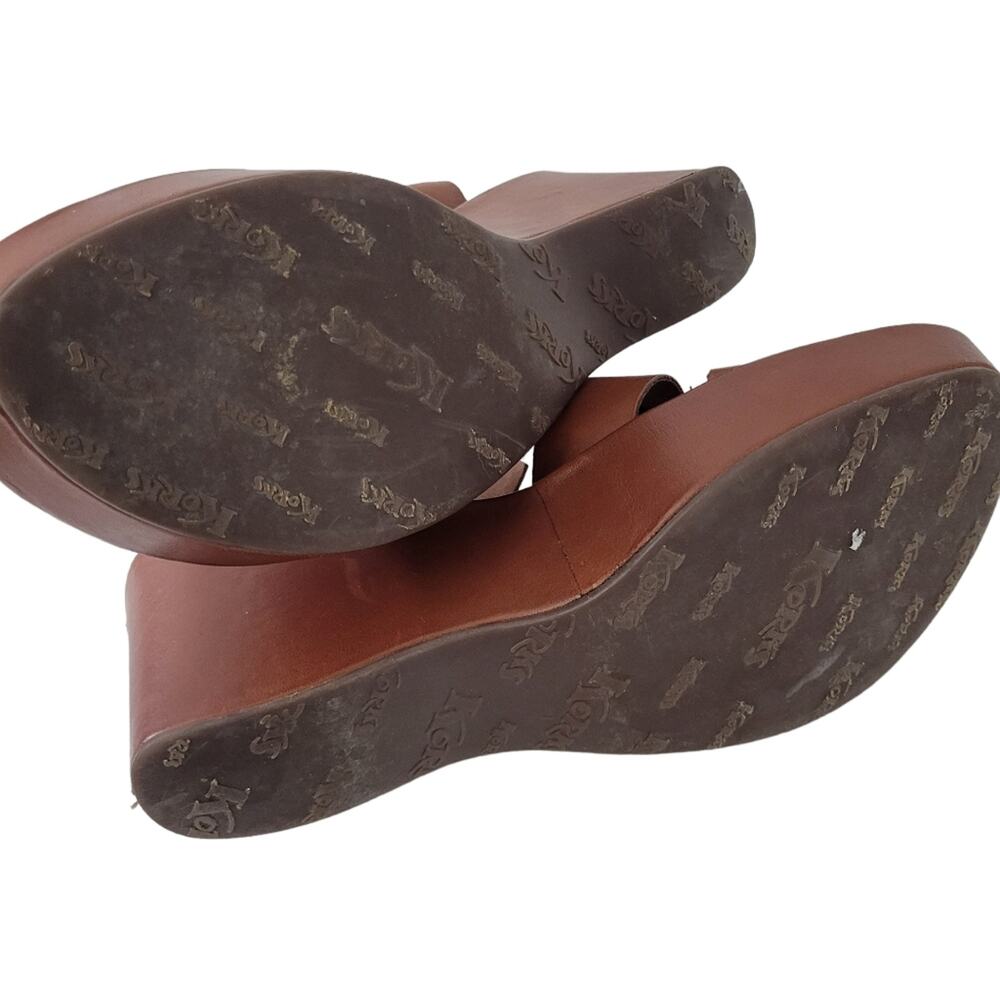 Korks by Kork Ease Platform Wedge Strappy Sandals Size 7 Brown Leather Shoes - Picture 8 of 8